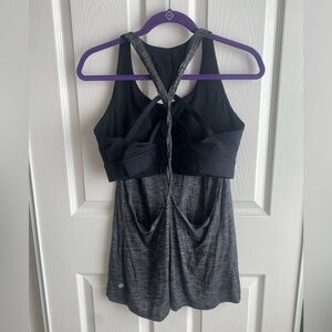 lululemon athletica Black and Gray Tank Top